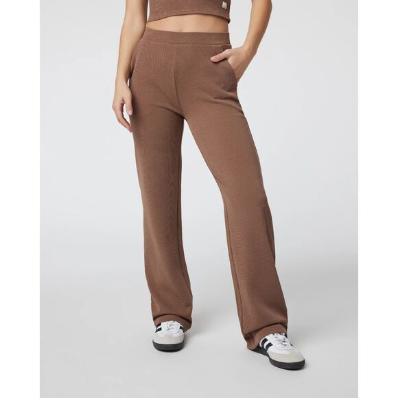 Vuori Pants - Vuori Aston Wide Leg Ribbed Pants Brown Size M Cozy Lounge Athleisure
